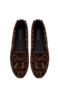 کفش لوفر زنانه پلنگی جیر پاپیون دری مد