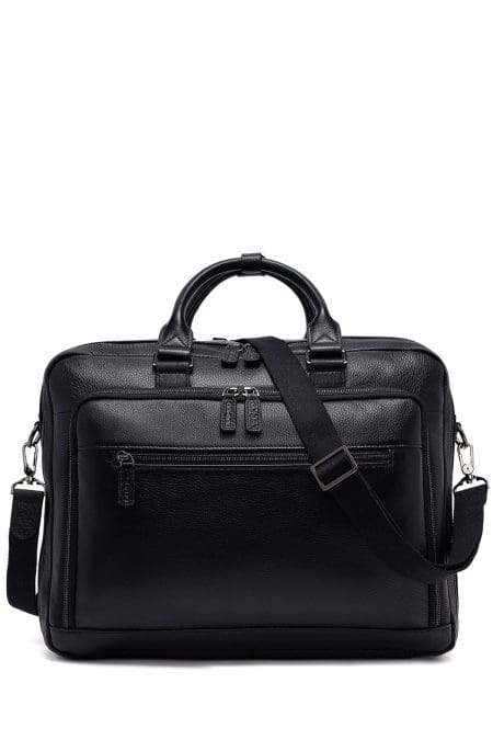 کیف اداری چرمی مردانه مشکی بنددار دری مد