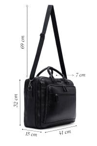 کیف اداری چرمی مردانه مشکی بنددار دری مد