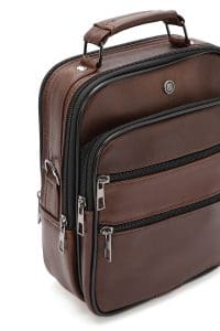 کیف دستی چرمی بند بلند مردانه قهوه‌ای دری مد