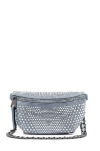 کیف زنانه کراس بادی آبی نگین‌دار دوشی بلند دری مد