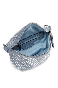 کیف زنانه کراس بادی آبی نگین‌دار دوشی بلند دری مد