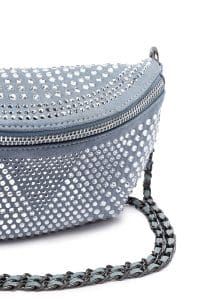 کیف زنانه کراس بادی آبی نگین‌دار دوشی بلند دری مد