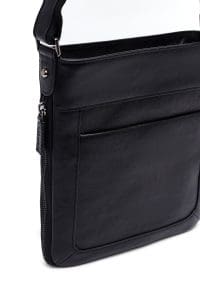 کیف کراس بادی چرمی مردانه مشکی بند بلند دری مد