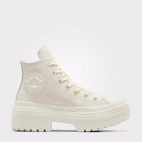 بوت کانورس آل‌استار Chuck Taylor All Star Lugged Heel بژ زنانه چرم لژدار