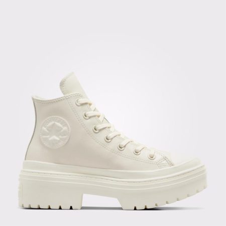 بوت کانورس آل‌استار Chuck Taylor All Star Lugged Heel بژ زنانه چرم لژدار