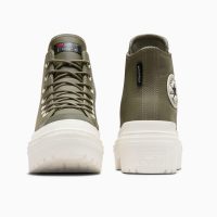 بوت کانورس آل‌استار Chuck Taylor All Star Lugged Heel سبز زنانه چرم لژدار ضدآب