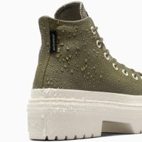 بوت کانورس آل‌استار Chuck Taylor All Star Lugged Heel سبز زنانه چرم لژدار ضدآب