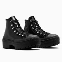 بوت کانورس آل‌استار Chuck Taylor All Star Lugged Heel مشکی زنانه چرم لژدار