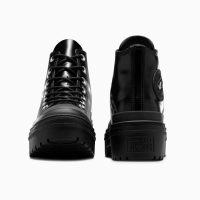 بوت کانورس آل‌استار Chuck Taylor All Star Lugged Heel مشکی زنانه چرم لژدار