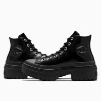 بوت کانورس آل‌استار Chuck Taylor All Star Lugged Heel مشکی زنانه چرم لژدار
