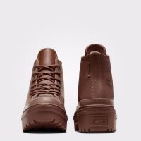 بوت کانورس آل‌استار Chuck Taylor All Star Lugged Heel چرم قهوه‌ای لژدار ضدآب زنانه