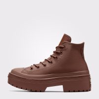 بوت کانورس آل‌استار Chuck Taylor All Star Lugged Heel چرم قهوه‌ای لژدار ضدآب زنانه