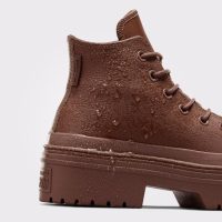 بوت کانورس آل‌استار Chuck Taylor All Star Lugged Heel چرم قهوه‌ای لژدار ضدآب زنانه