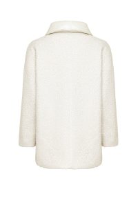 پالتو چرمی زنانه بژ خزدار Boston دری مد