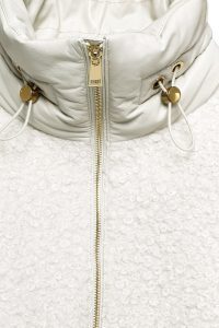 پالتو چرمی زنانه بژ خزدار Boston دری مد