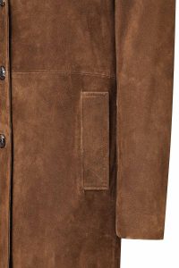 پالتو چرمی زنانه قهوه ای جیر Pamela دری مد