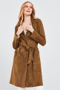 ژاکت چرم جیر شتریی زنانه ساردینیا دری مد