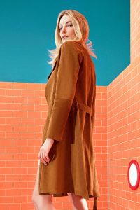 ژاکت چرم جیر شتریی زنانه ساردینیا دری مد