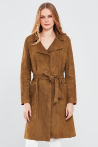 ژاکت چرم جیر شتریی زنانه ساردینیا دری مد