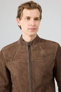 کت جیر مردانه رنگ قهوه‌ای یقه دیپلمات جذب Neymar دری مد