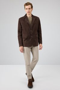 کت جیر مردانه قهوه‌ای Blazer Rodrygo دری مد