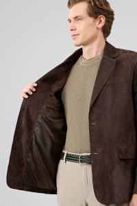 کت جیر مردانه قهوه‌ای Blazer Rodrygo دری مد