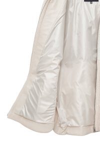 کت زنانه بژ خزدار کلاه دار Atlanta دری مد