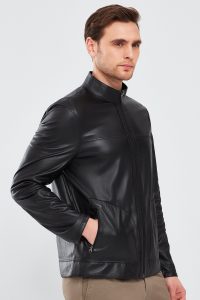 کت چرم دو رو جیر قهوه ای مردانه Clint دری مد