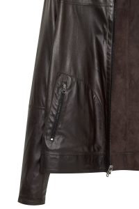 کت چرم دو رو جیر قهوه ای مردانه Clint دری مد