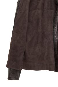 کت چرم دو رو جیر قهوه ای مردانه Clint دری مد