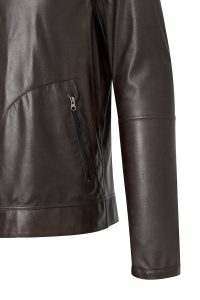 کت چرم دو رو جیر قهوه ای مردانه Clint دری مد