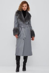 کت چرمی آنتراسیت زنانه پنه لوپه دری مد