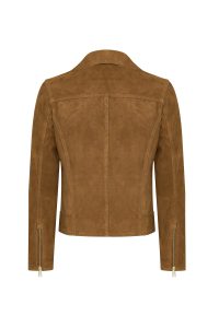 کت چرمی زنانه شتری بایکر جیر Alba دری مد