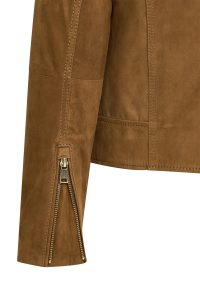 کت چرمی زنانه شتری بایکر جیر Alba دری مد