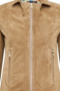 کت چرمی زنانه شتری کوتاه جیر Lara دری مد