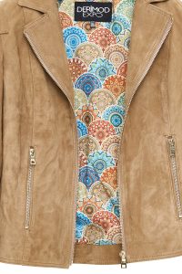 کت چرمی زنانه شتری کوتاه جیر Lara دری مد