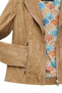 کت چرمی زنانه شتری کوتاه جیر Lara دری مد