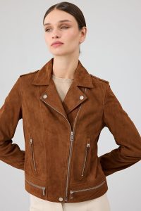 کت چرمی زنانه قهوه ای جیر بایکر Layla دری مد