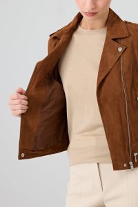 کت چرمی زنانه قهوه ای جیر بایکر Layla دری مد