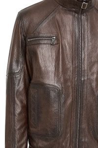 کت چرمی مردانه سایز بزرگ قهوه‌ای Felix دری مد