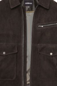 کت چرمی مردانه قهوه‌ای نبوک Morata دری مد