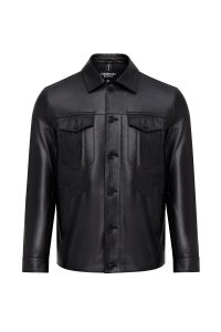 کت چرمی مردانه مشکی Axel دری مد