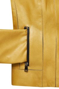 کت چرمی کوتاه زرد زنانه لیندا دری مد