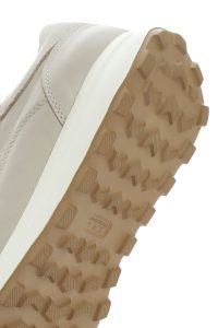 کتونی زنونه چرم بژ بنددار با زیپ بغل دری مد