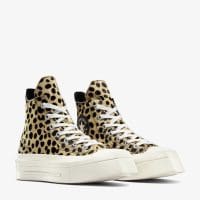 کتونی کانورس آل استار Chuck 70 Leopard Print De Luxe Squared طرح پلنگی مشکی زنانه لژدار اورجینال