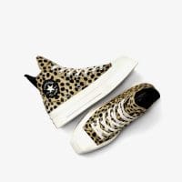 کتونی کانورس آل استار Chuck 70 Leopard Print De Luxe Squared طرح پلنگی مشکی زنانه لژدار اورجینال