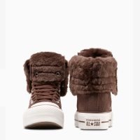 کتونی کانورس آل‌استار Chuck Taylor All Star Fold Over Lift قهوه‌ای زنانه