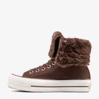 کتونی کانورس آل‌استار Chuck Taylor All Star Fold Over Lift قهوه‌ای زنانه