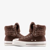 کتونی کانورس آل‌استار Chuck Taylor All Star Fold Over Lift قهوه‌ای زنانه